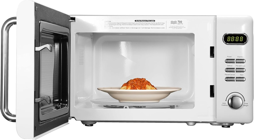 Horno microondas compacto de encimera con control de botones