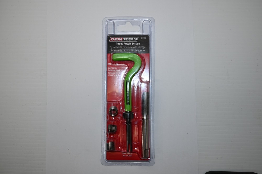 OEM Tools 25632 M10-1.50 Thread Repair System w/ 3 Threaded Metal Inserts
