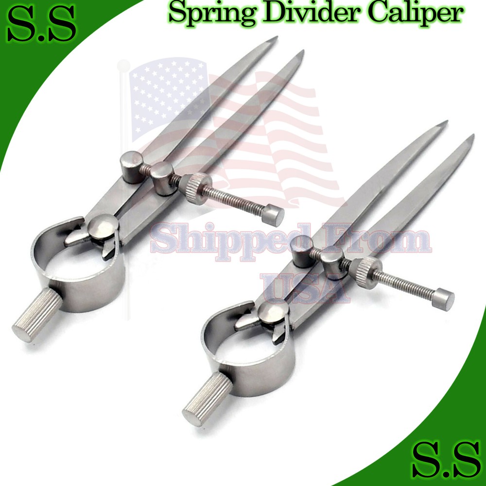 2 Pieces Spring Divider Caliper Dental Lab Instruments