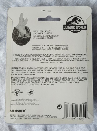 Jurassic World 4 Count Dinosaur Hatching Eggs