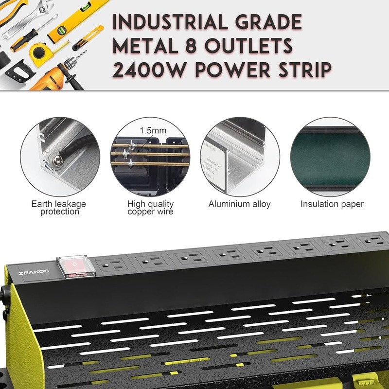Power Tool Organizer with Charging Station 4 Layers Drill Holder Wall Mount US