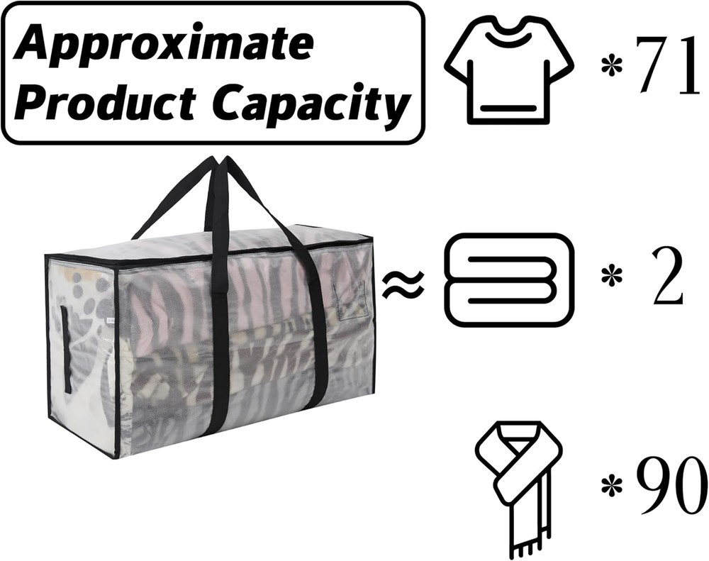 6 Pack Heavy Duty 93L 24.5 Gallon Stackable Plastic Storage Bins W/ Lids Clear