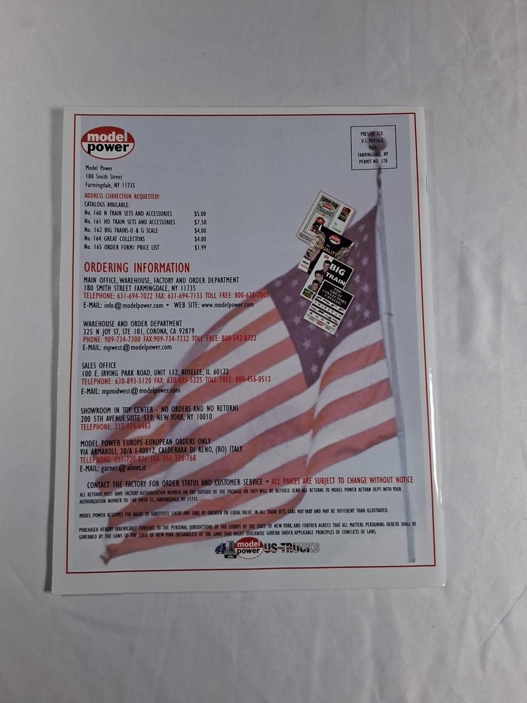catalogo MODEL POWER 2002 Big Train Accessories G Scale E bb