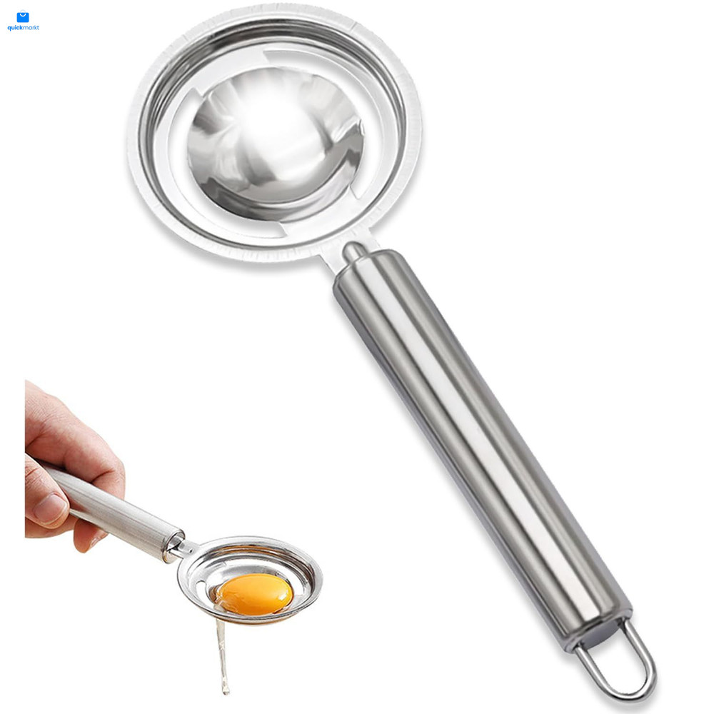 Egg Separator,Stainless Steel Yolk White Separation Tool Silver