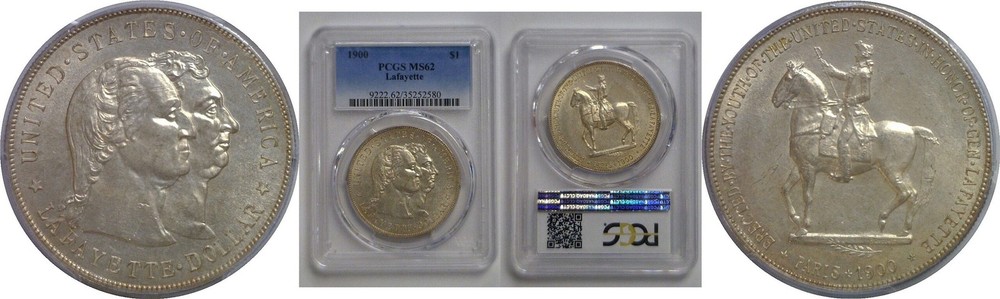 1900 Lafayette Commemorative Silver Dollar   PCGS MS-62