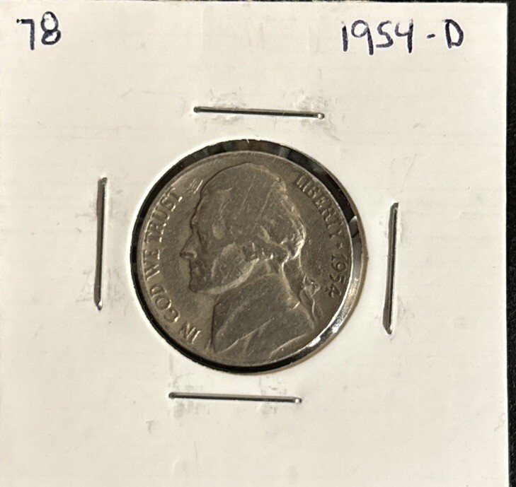 1954 D Jefferson Nickel, #78
