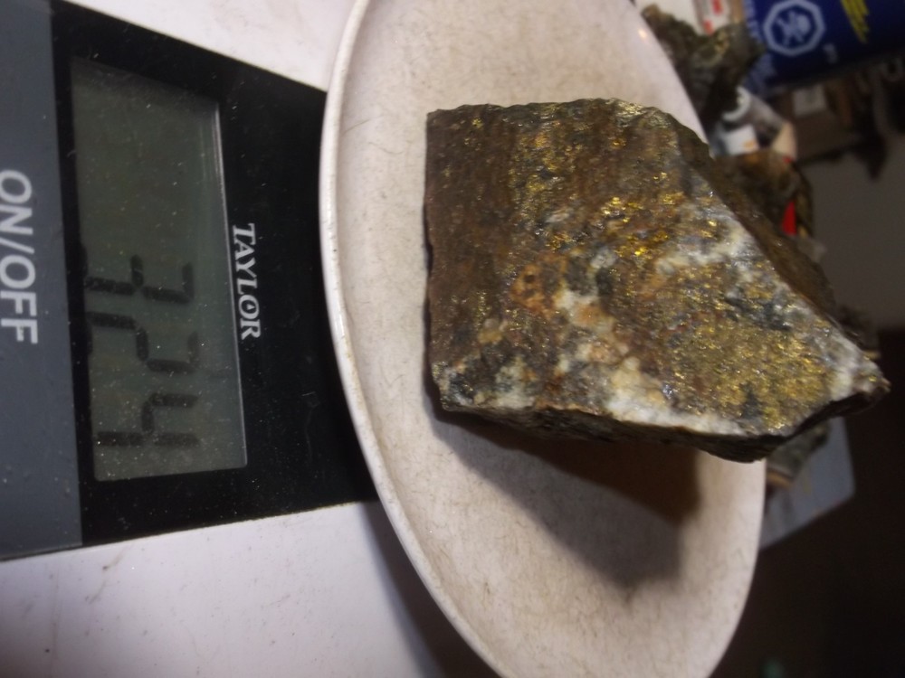 Gold, silver, copper, 324 grams samples ,ore high grade .