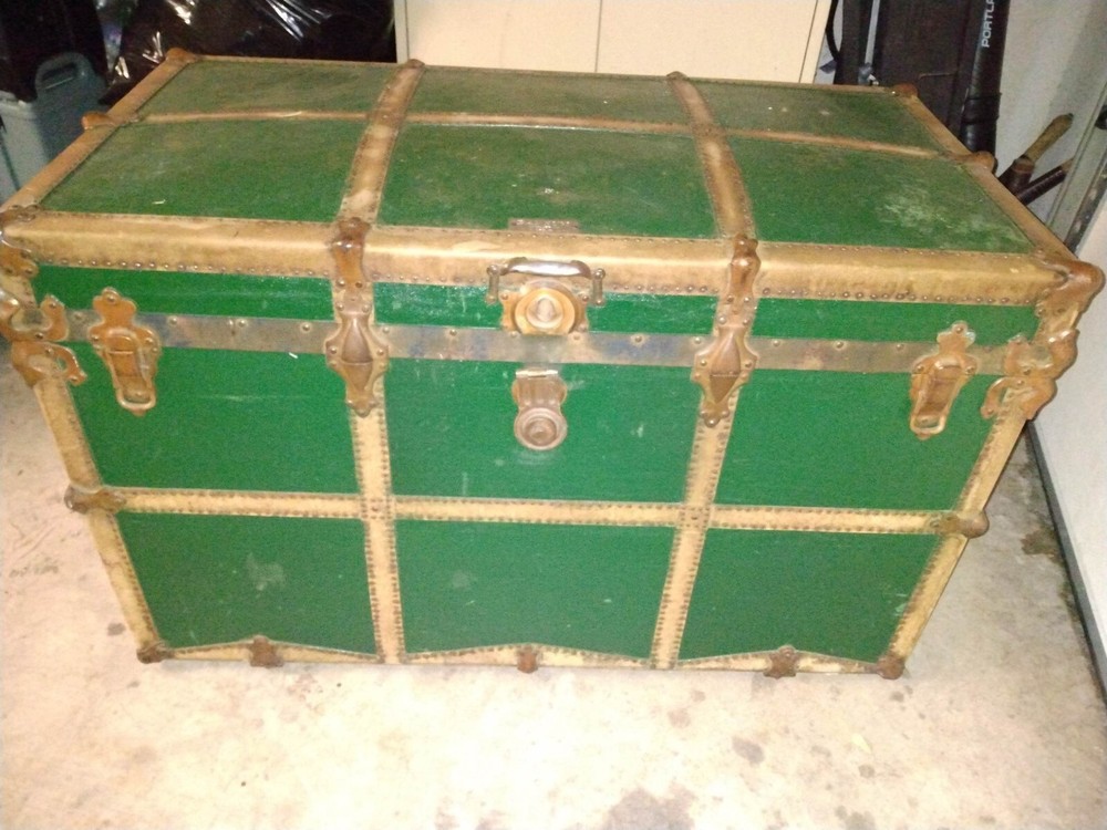 Antique Steamer Trunk 1800-1930 Dome Shape