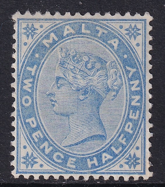 MALTA QV SG24, 2½d dull blue - mounted MINT. Cat £65.