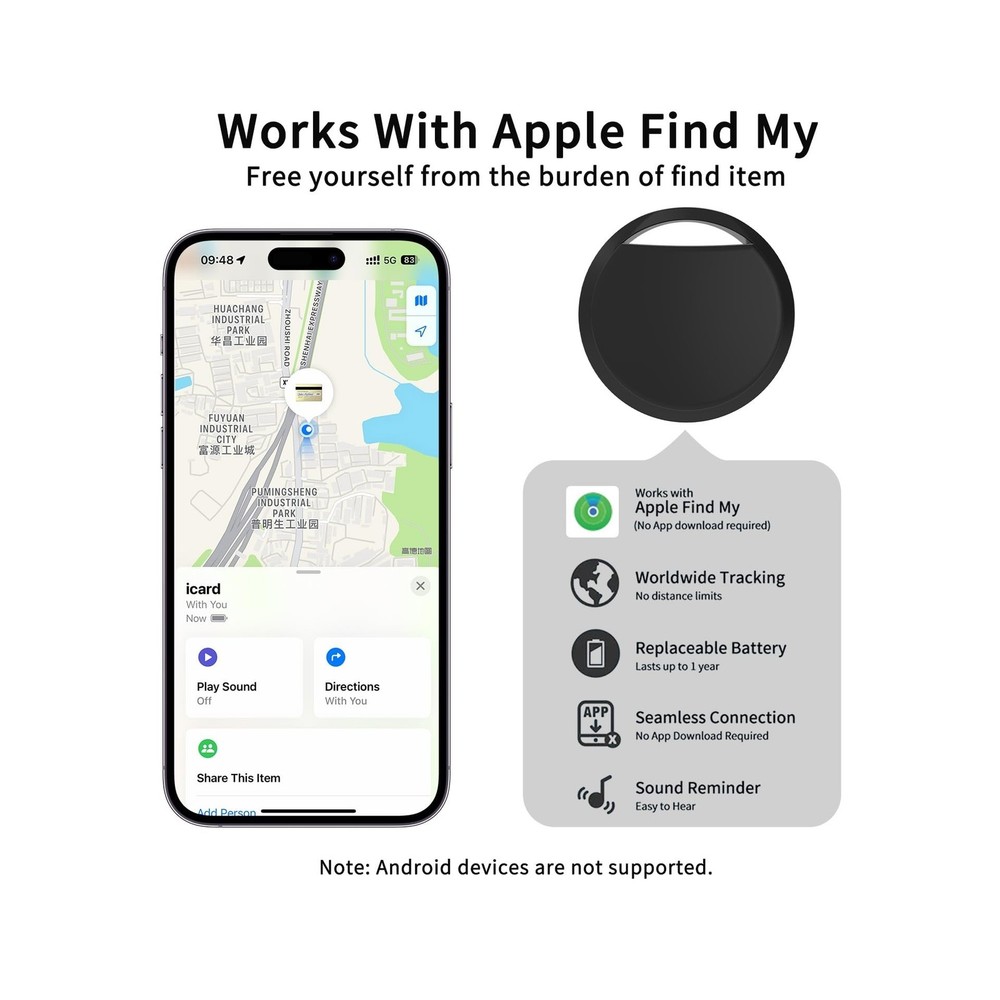 Air Tracker Tags 4 Pack Smart Tag Bluetooth Trackers Work with Apple Find My ...
