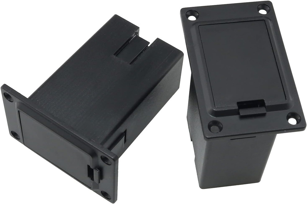 Pickup Battery Box 2PCS 9V Black Plastic Guitar Active Battery Case Holder for