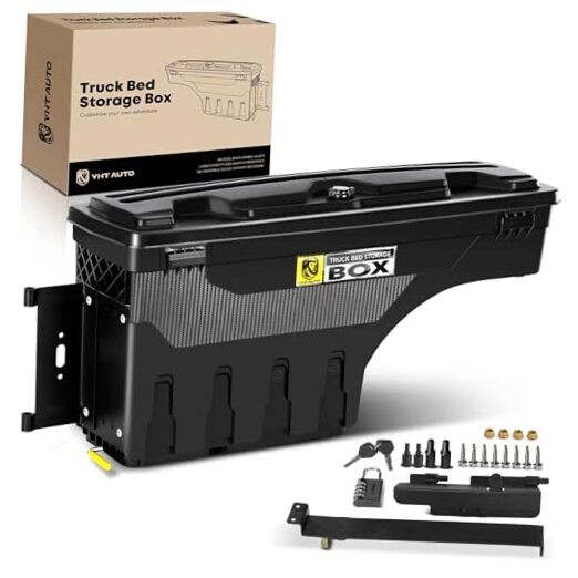 Truck Bed Storage Tool Box Lockable Compatible with 1987-2011 Driver Side