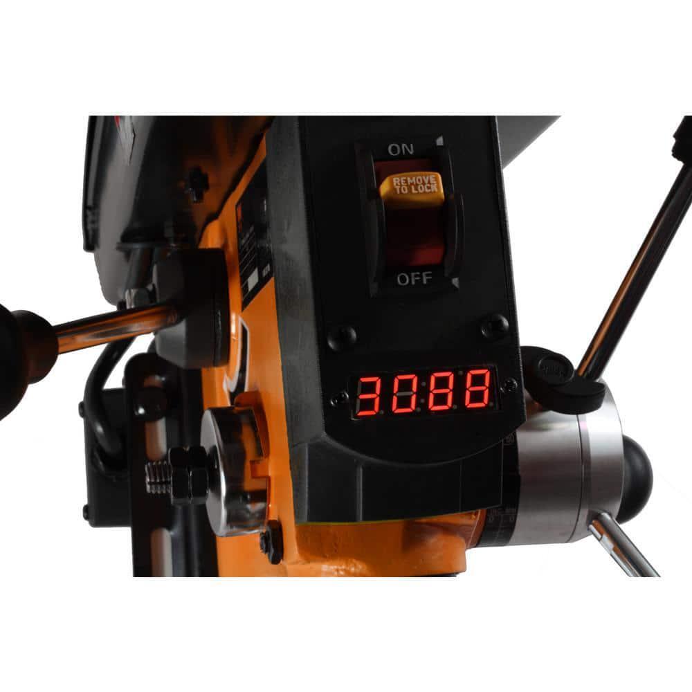 Benchtop Drill Press 10 in. Variable Speed Cast Iron Laser 1/2 in. Chuck Capacit