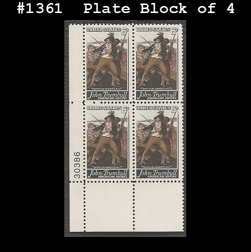 USA5 #1361 MNH PB4 John Trumbull