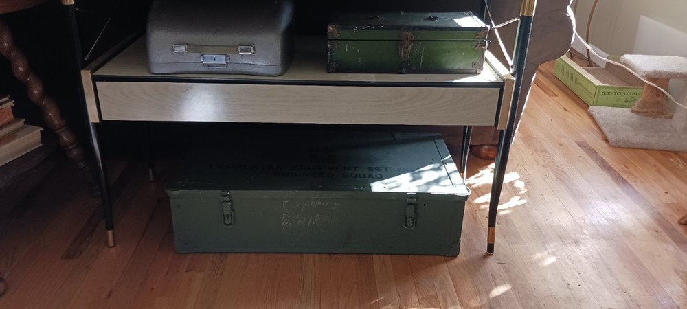 Vintage Army Trunk. 60s Tool Trunk. Military Construction Engineering Case