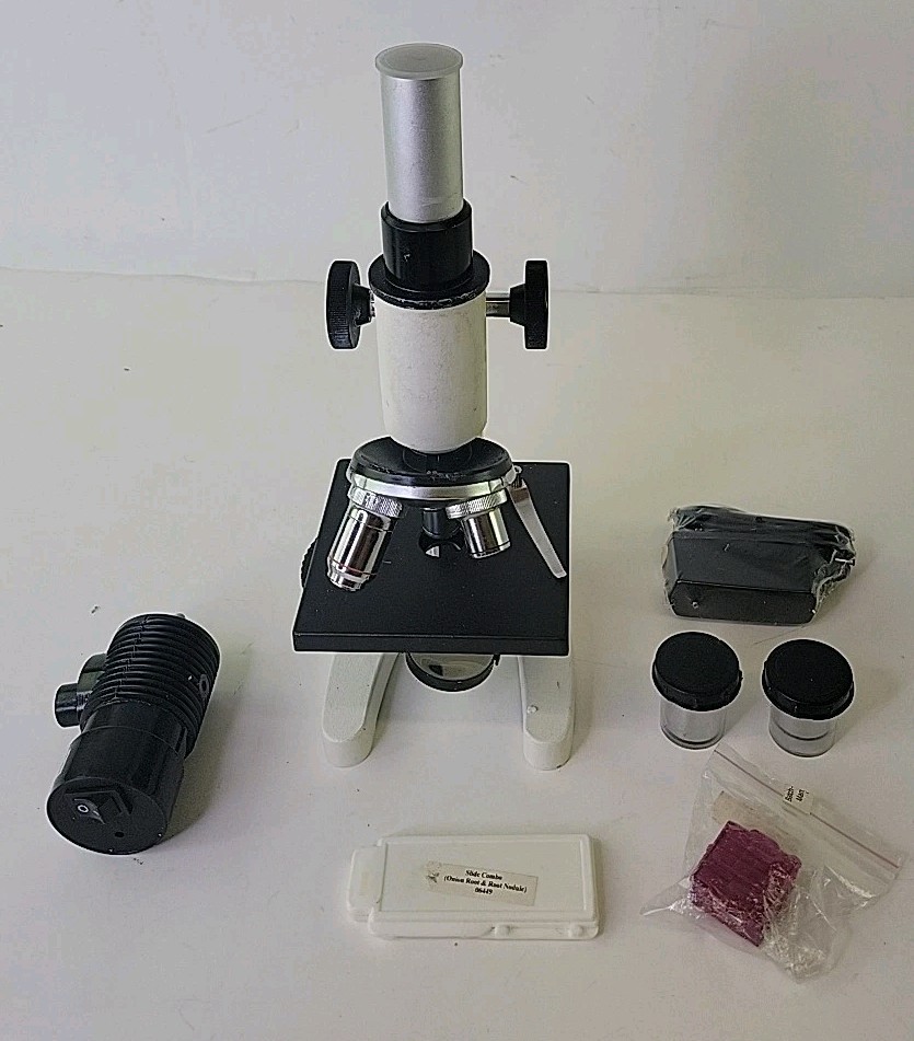 Vintage Student Microscope Eyepiece 4X 10X 40X Objectives