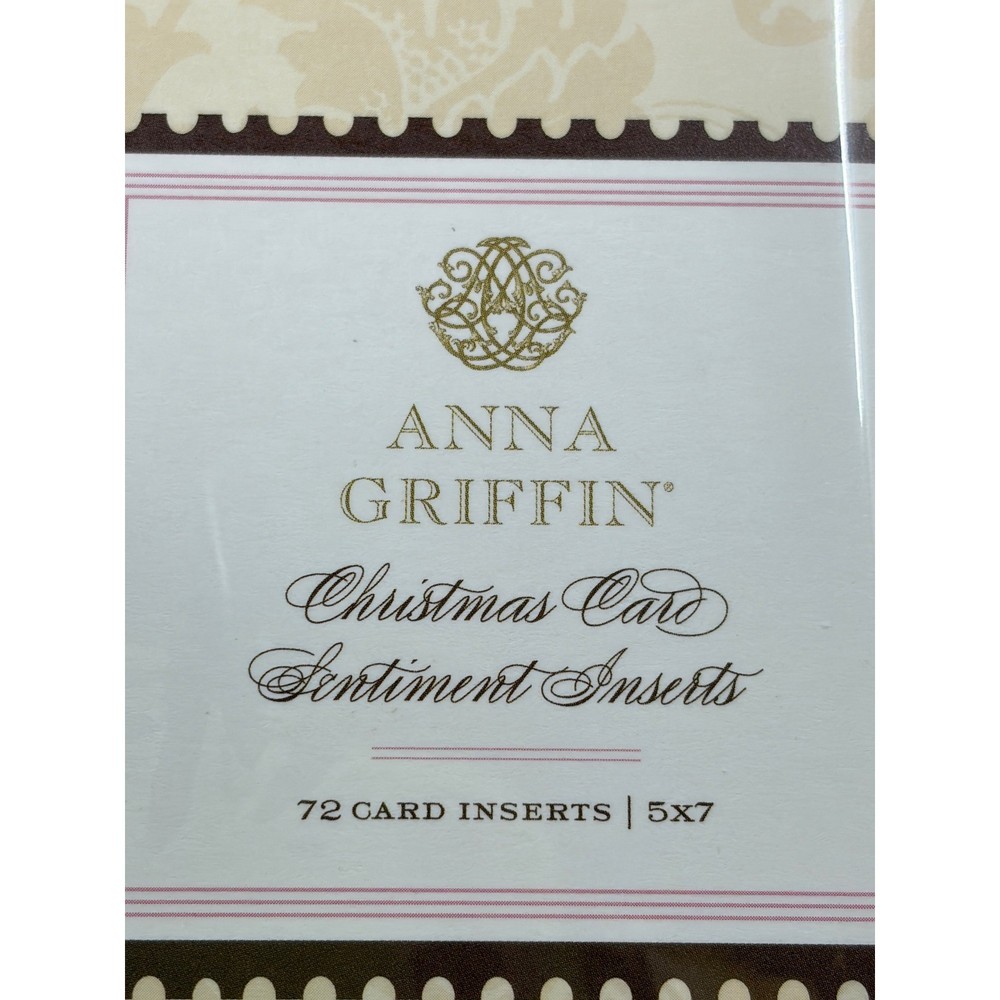 Anna Griffin Christmas Card Sentiment Inserts 72 Count 5x7 AG1009H