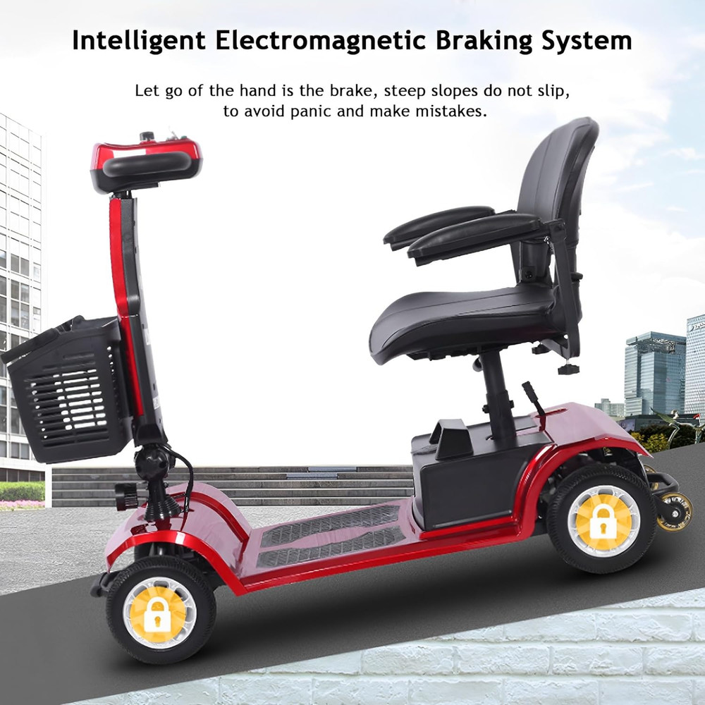 4 Wheel Mobility Scooter Maximum load 419lb Foldable Mobility Scooter for Senior