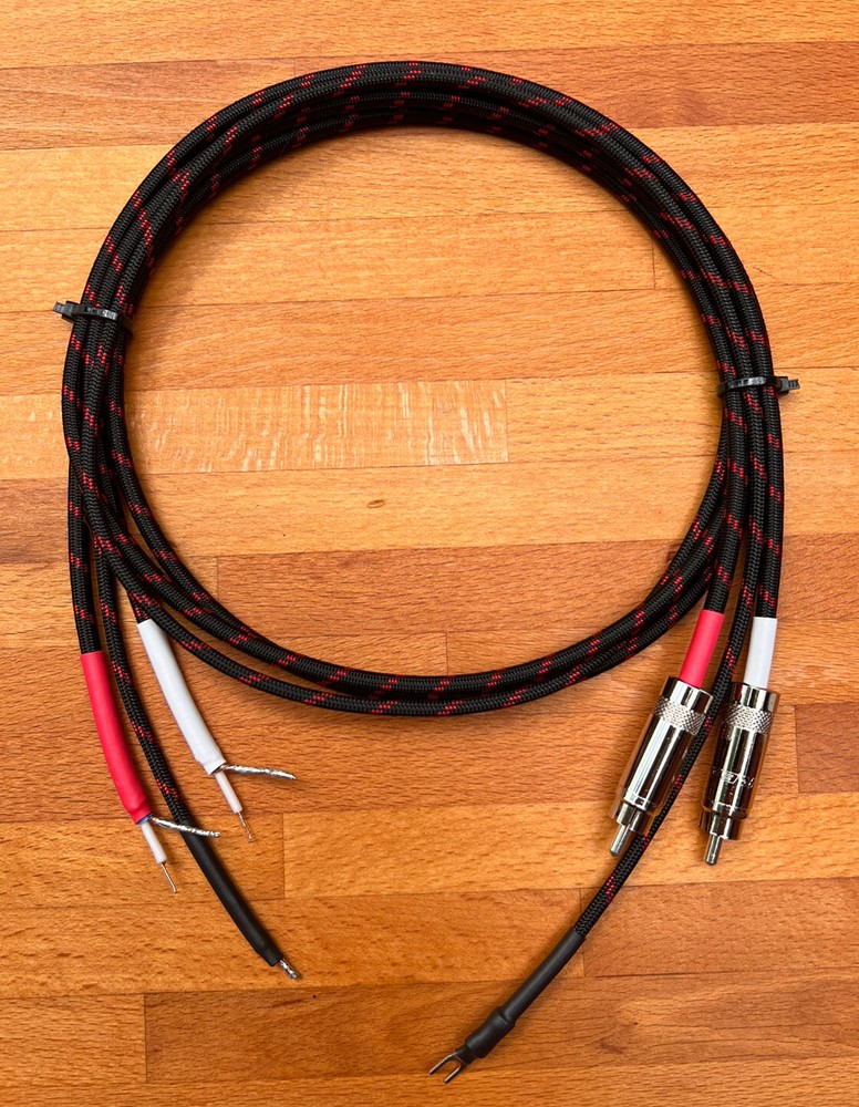 3 Ft Audiophile Unterminated Turntable Replacement Phono RCA Cables Low Cap!