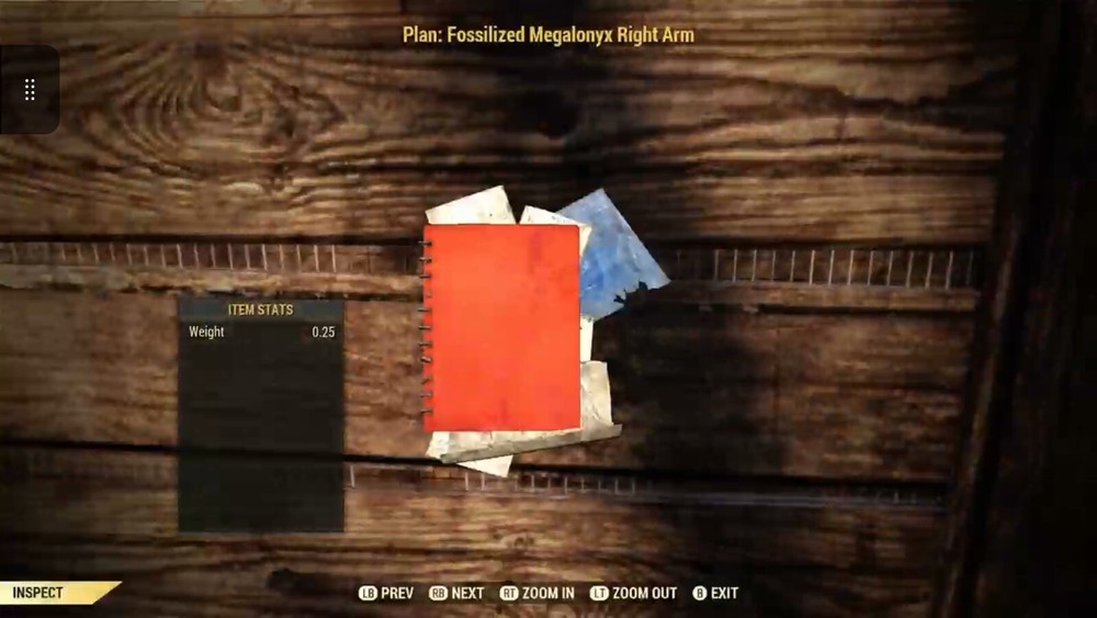 (Xbox) Fossilized Megalonyx Right Arm Plan