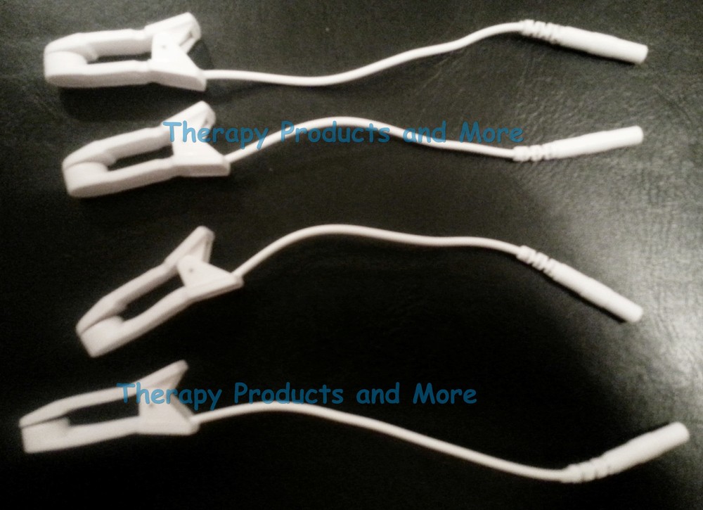 4 EAR CLIP CLAMP ELECTRODES FOR TENS, CES