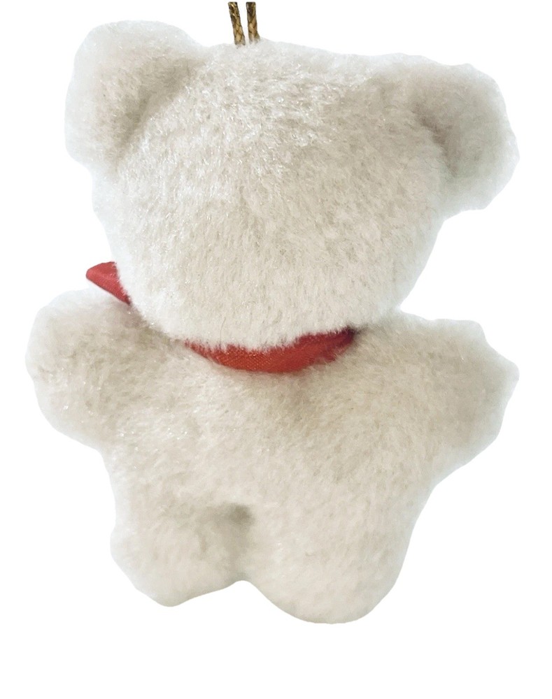 Vintage Mini Tan Plush Bear Ornament