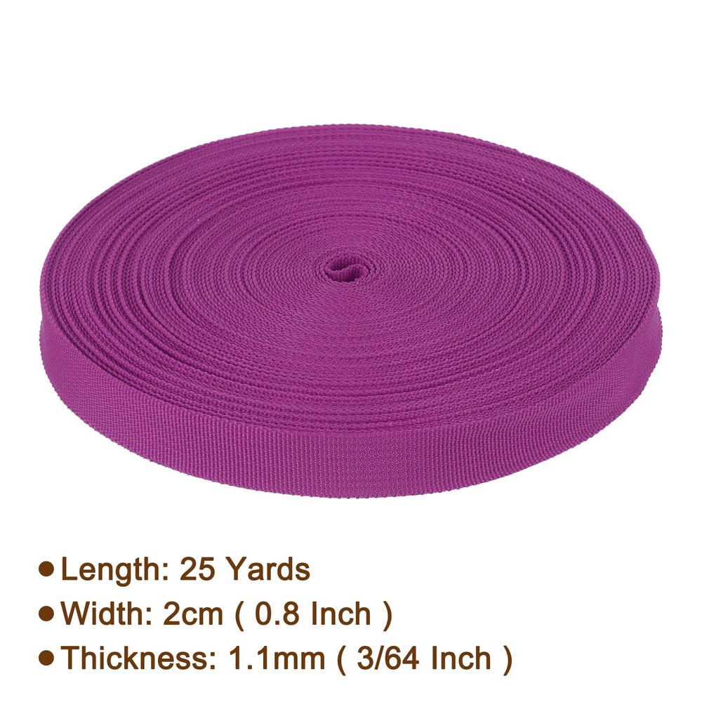 Nylon Webbing Strap 25Yards 7/8" Polypropylene Lightweight Strap Deep Hot Pink