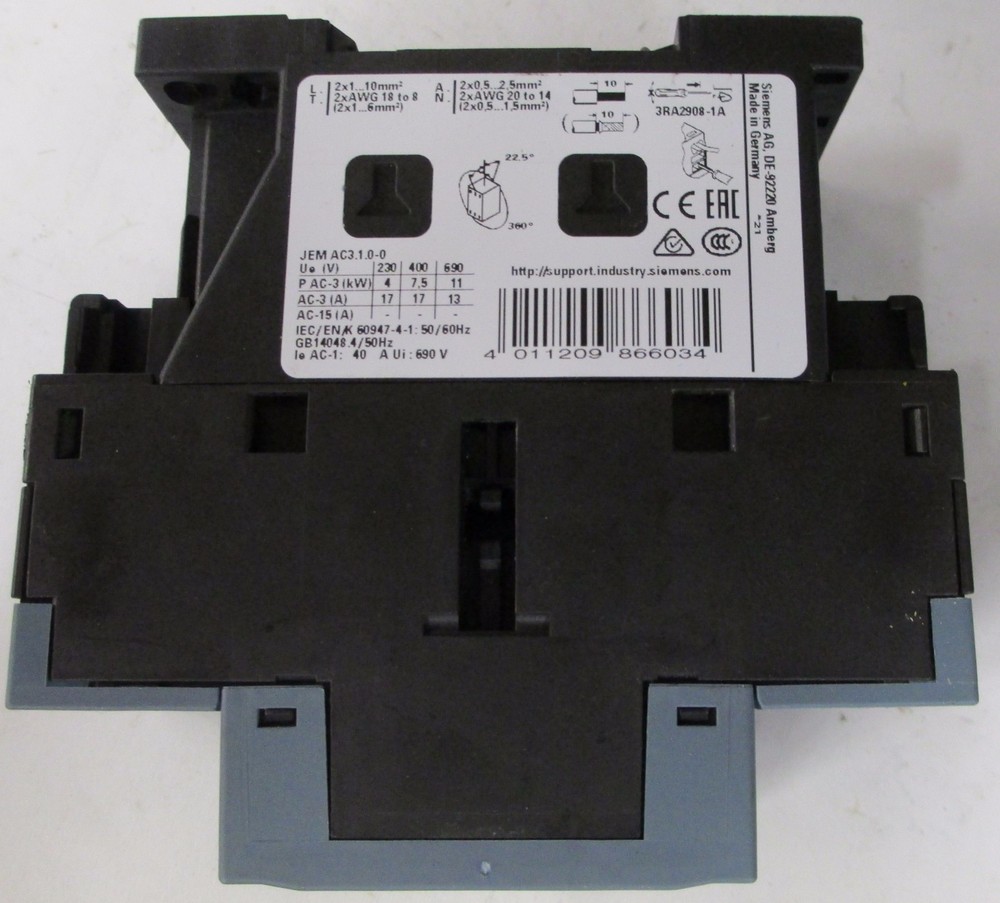 Siemens 3RT2025-2CL24-3MAO 575V Contactor