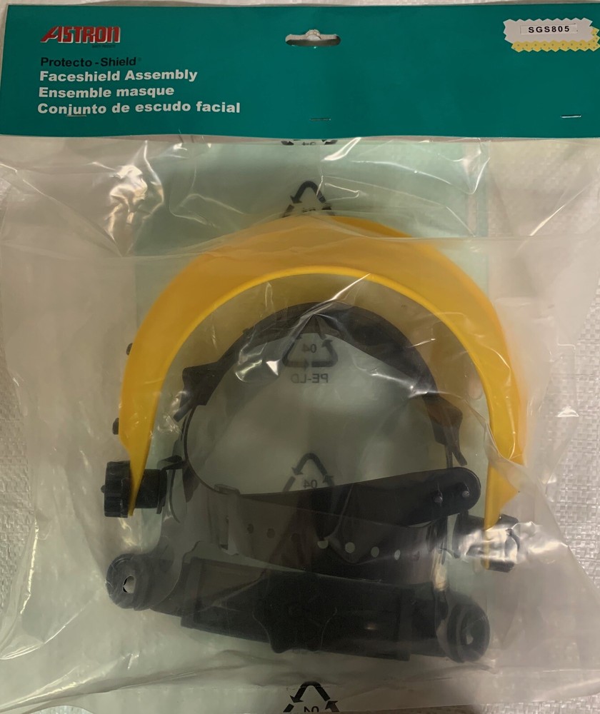 Astron Lightweight Adjustable 8" Clear Faceshield & Headgear Assembly