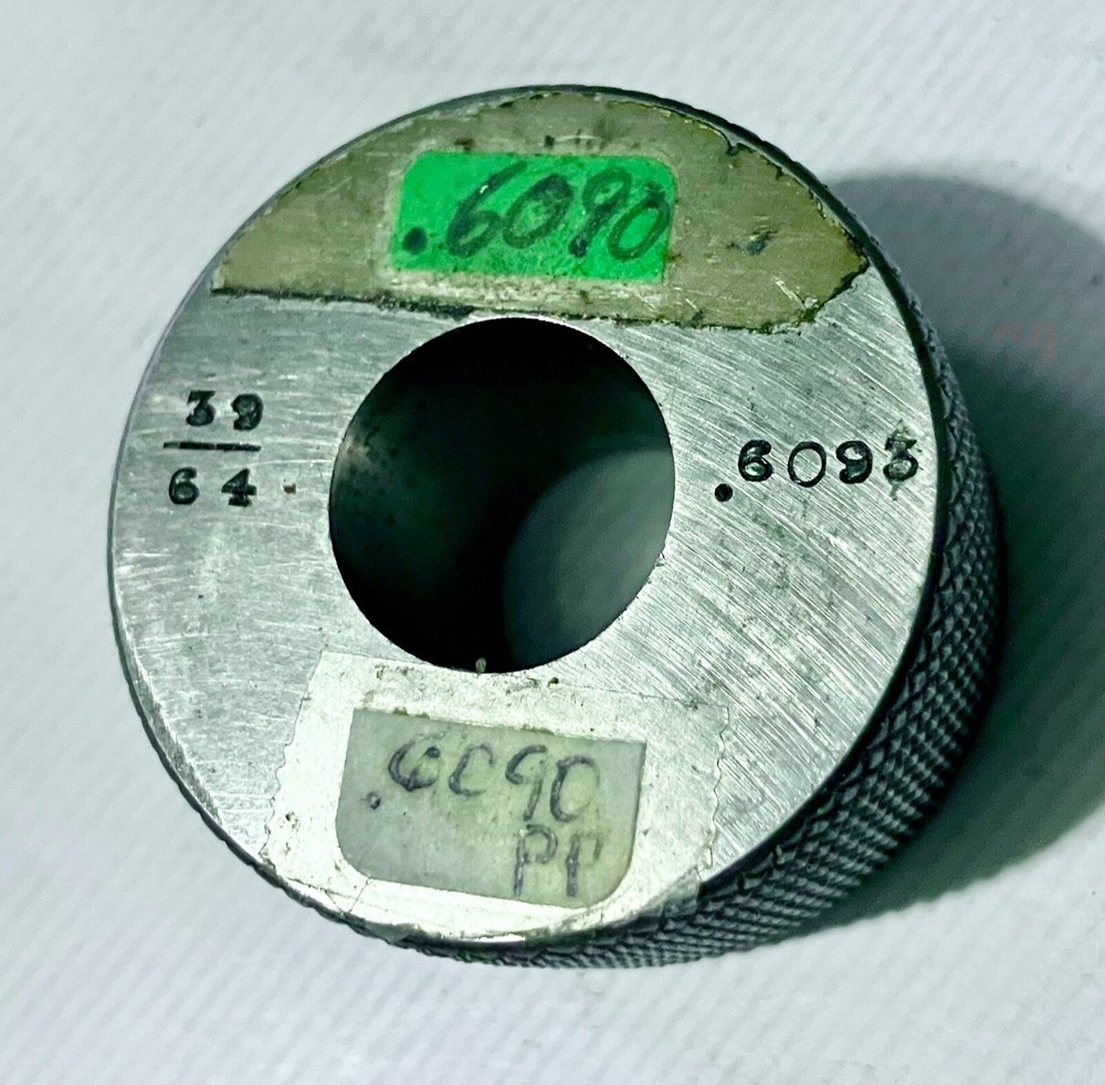 .6090" Bore Setting Ring Gage 39/64 Undersize -.0003