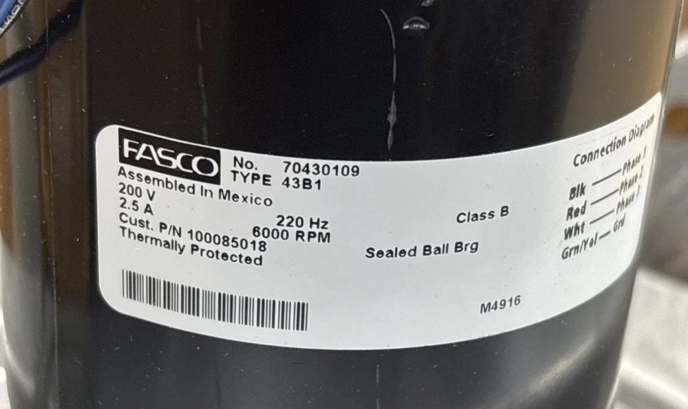 100187877 A.O. Smith Blower Assembly w/ Hall Sensor 9008923005 Fasco 70430109