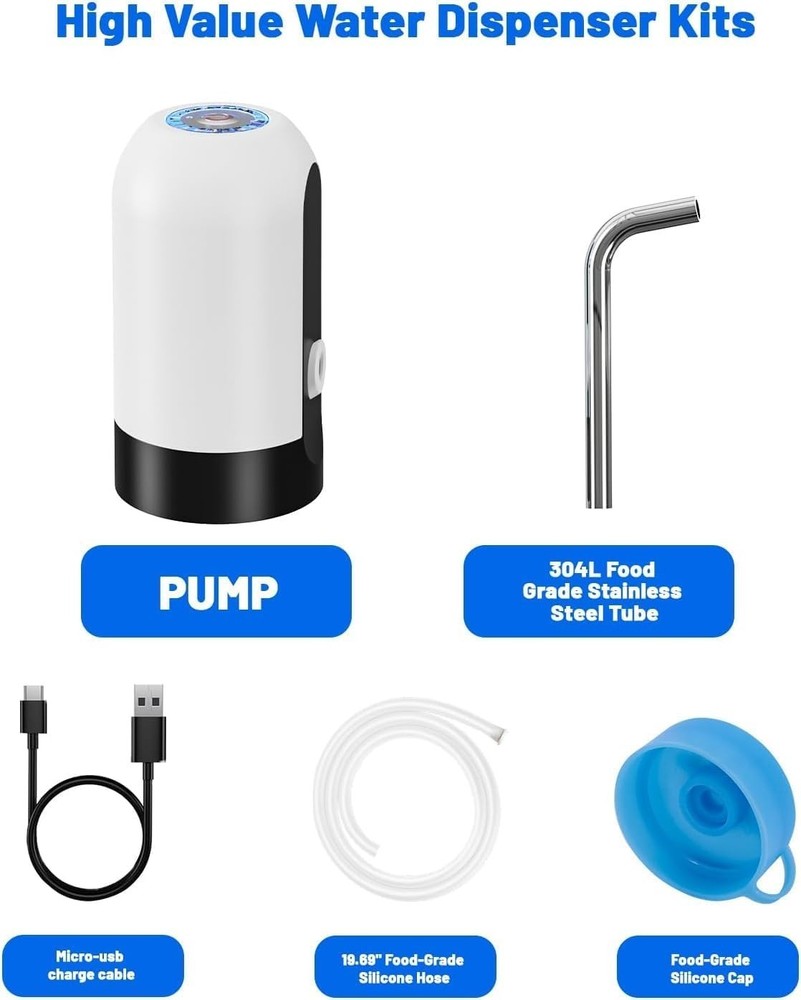 Compact Electric Water Jug Pump with Silicone Lid - 2- Replacement Service