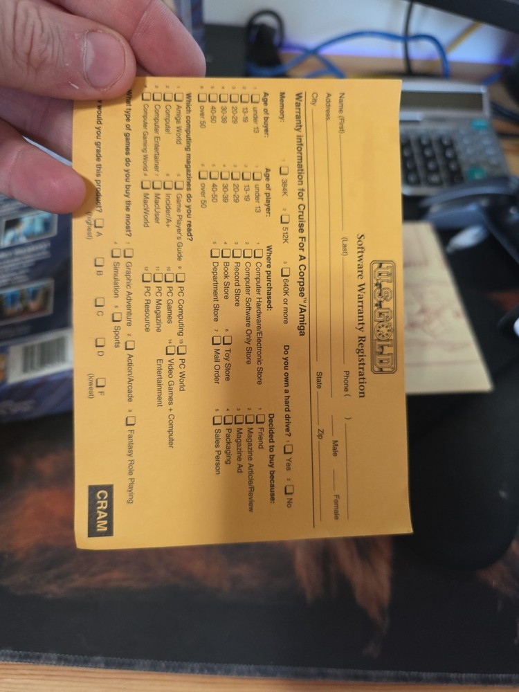 Cruise For A Corpse - for the Commodore Amiga - CIB With MAP