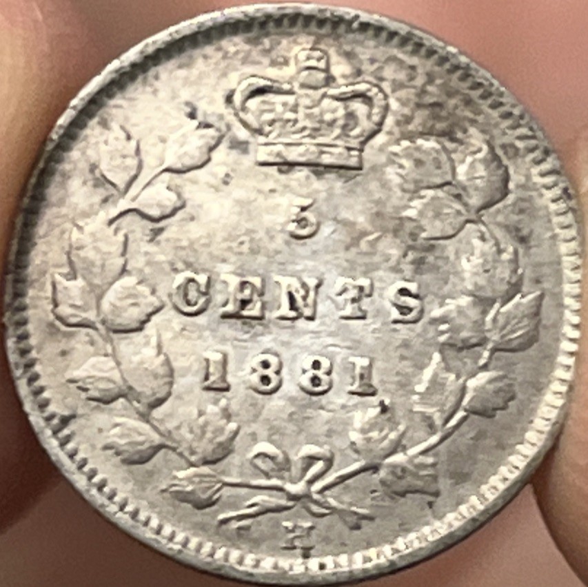 1881 H 5 Cents Canada VF