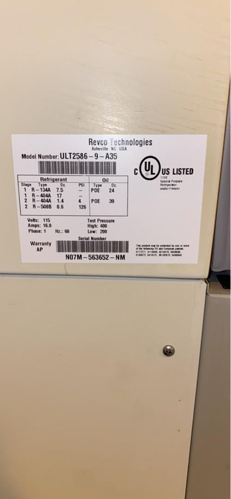 Untested Lock is Stuck Revco Refrigerator(S6LLST5820)