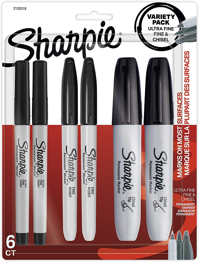 Sharpie Permanent Markers Variety Pack with Fine, Ultra-Fine, and Chisel Tips