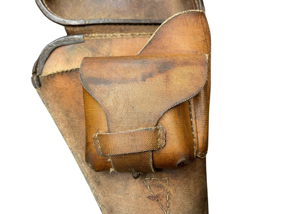 Rare Transitional Nambu Holster Half Leather Rubberized Canvas Type 14