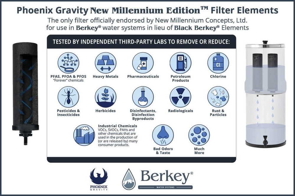 Berkey Phoenix Gravity NSF Certified Water Filter Authorized Dealer 2-Pack