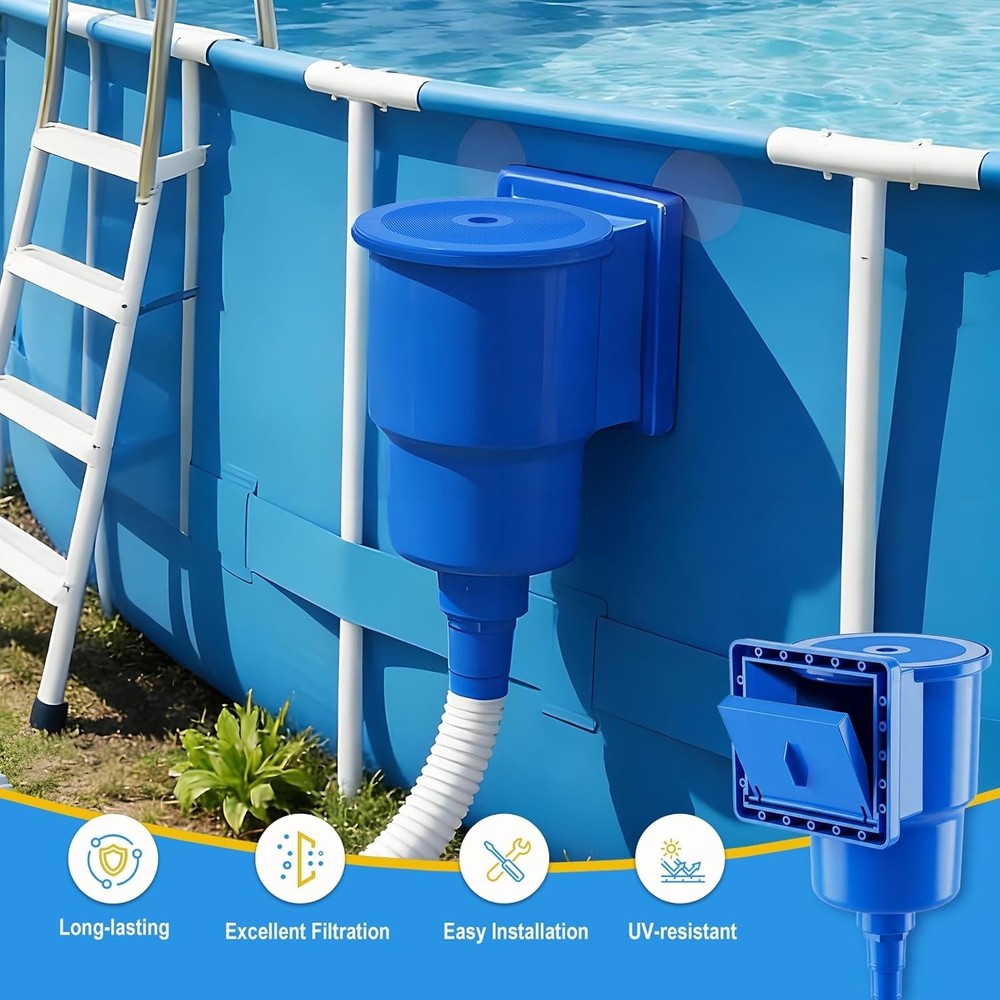Efficient Above Ground Pool Skimmer with Quick Install & Cleanup Features