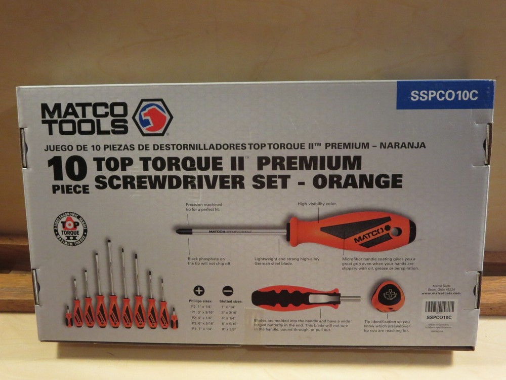 Matco SSPCO10C 10pc. Screwdriver Set, Orange New