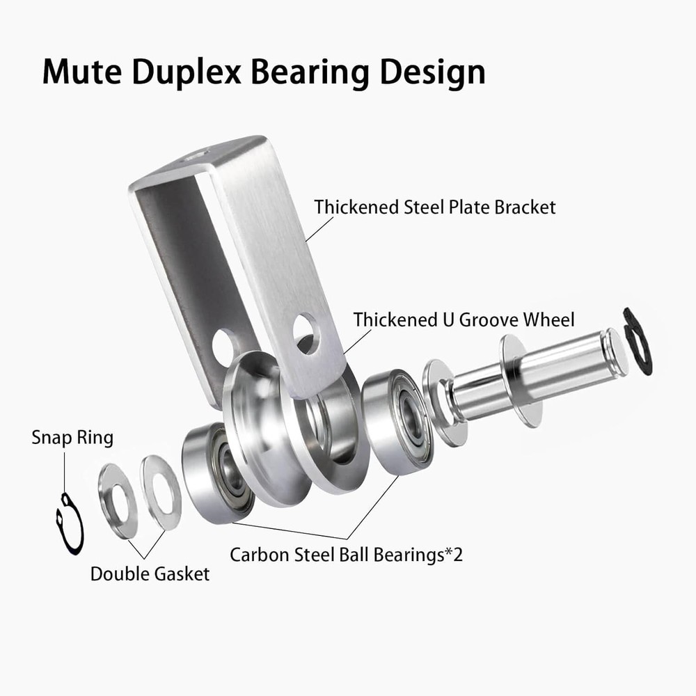 2-Pack Heavy-Duty Wall-mounted Pulleys with Smooth Bearings for Easy Lifting