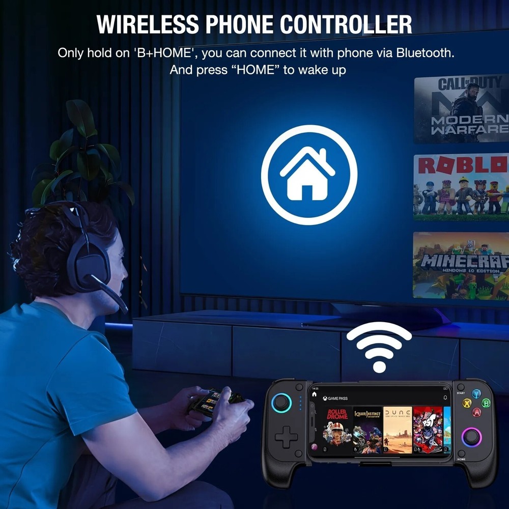 Wireless Phone Controller for iPhone/Android,Mobile Gaming Controller for iOS
