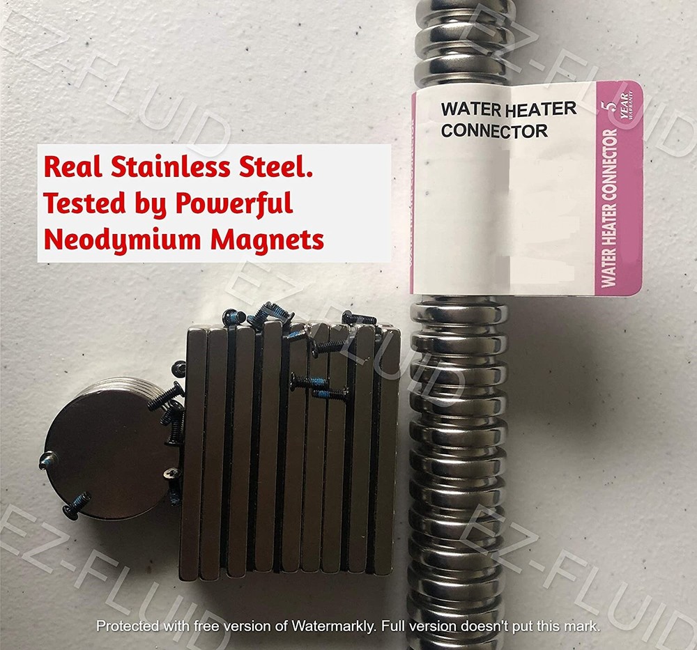 1-PC 1" FIP X 24" Corrugated Stainless Water Heater Supply Connector Hose Lines