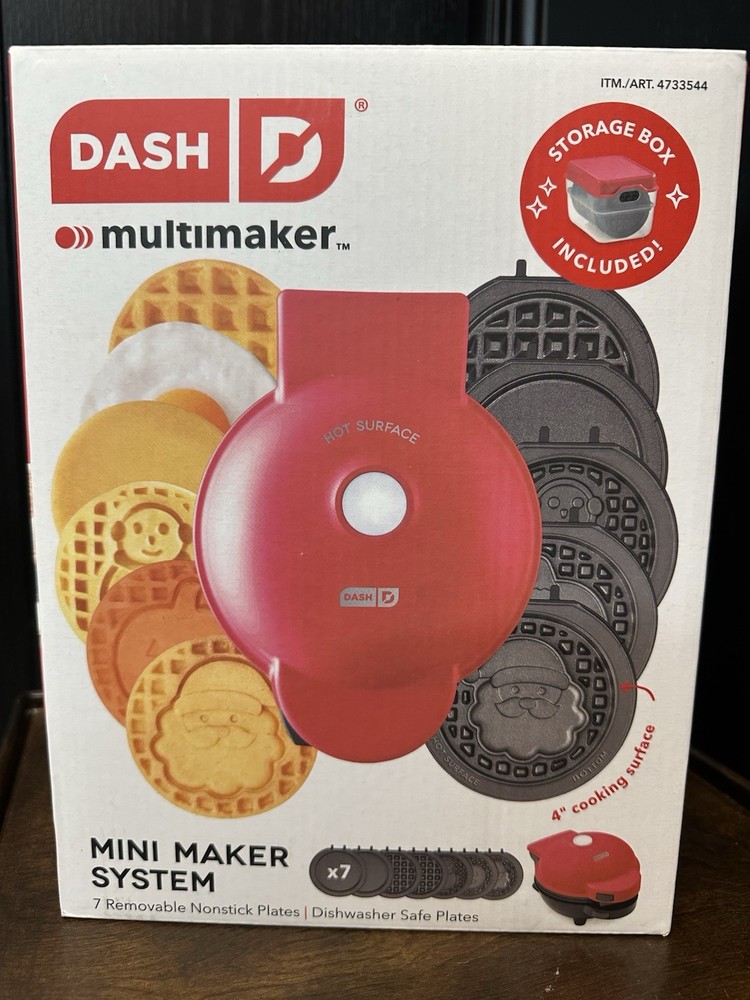 Dash MultiMaker™ Mini System Holiday Waffle Maker with 7 Removable Plates-NEW