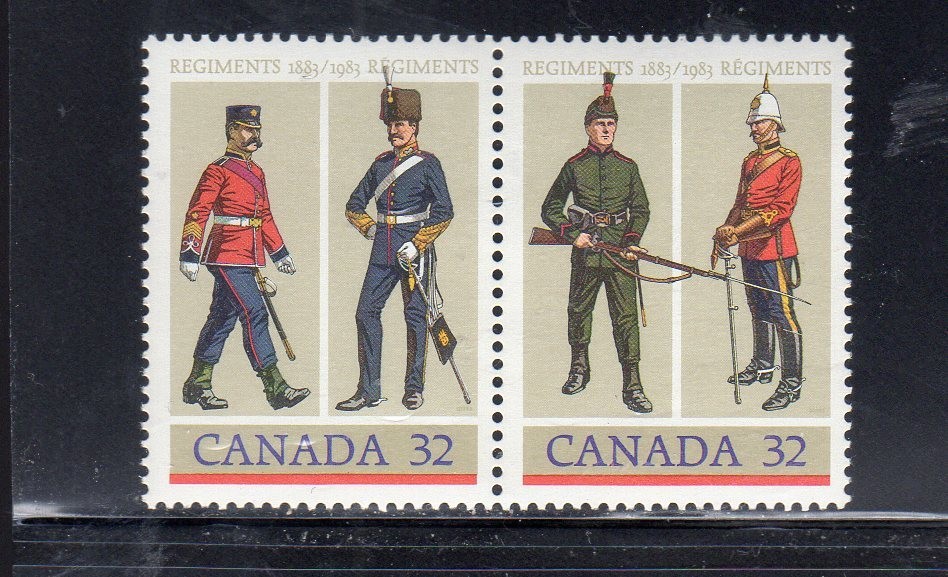 CANADA #1004-1008a UNIFORMS MINT VF NH O.G PAIR
