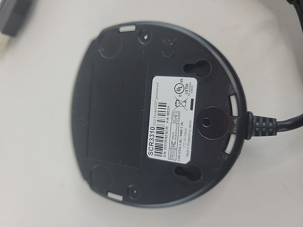 Identiv SCR3310v2.0 USB Smart Card Reader, USB A, PIv Card Reader