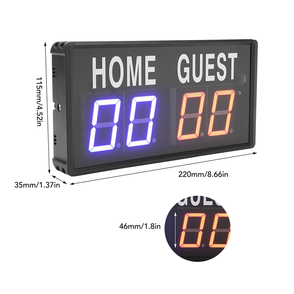 Indoor Tabletop Electronic Scoreboard with Remote Led Digital Score Keeper FF