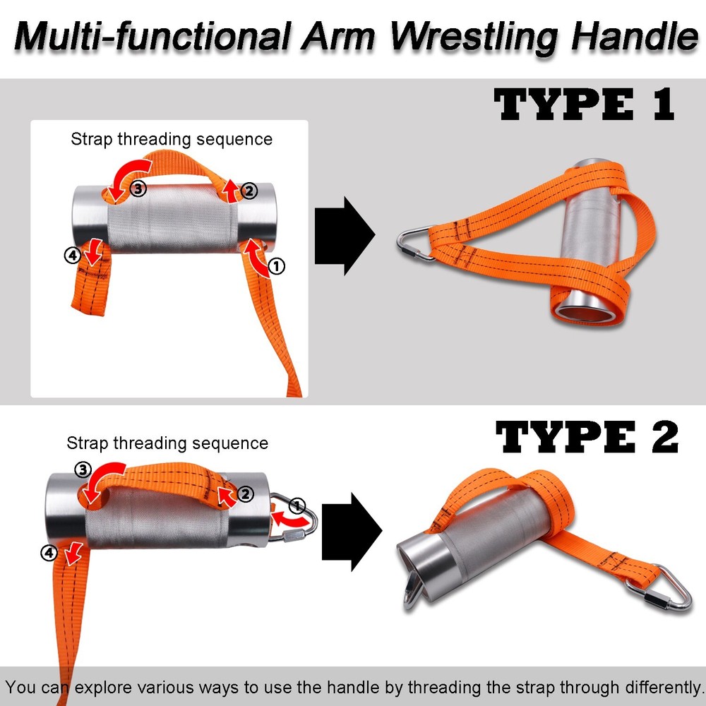 Arm Wrestling Exercise Fat Handle Φ3in Thick Wrist Rolling Grip Workout Handle