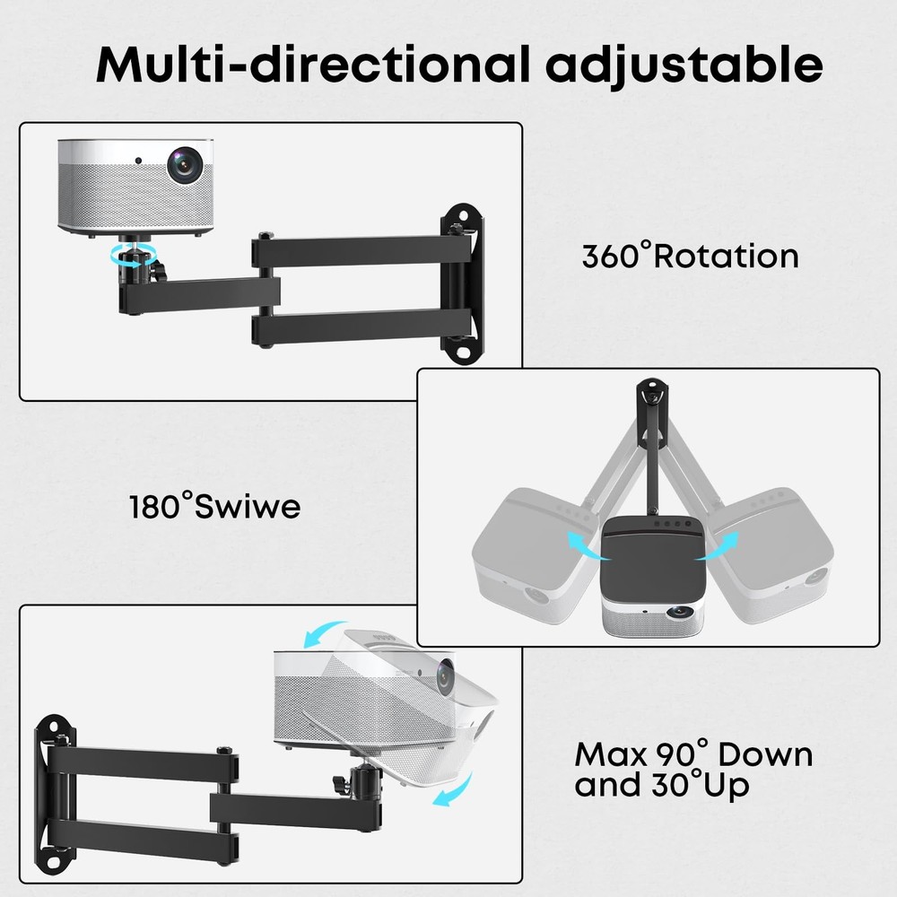 Foldable Universal Projector Mount for Ceiling or Wall Adjustable Stand