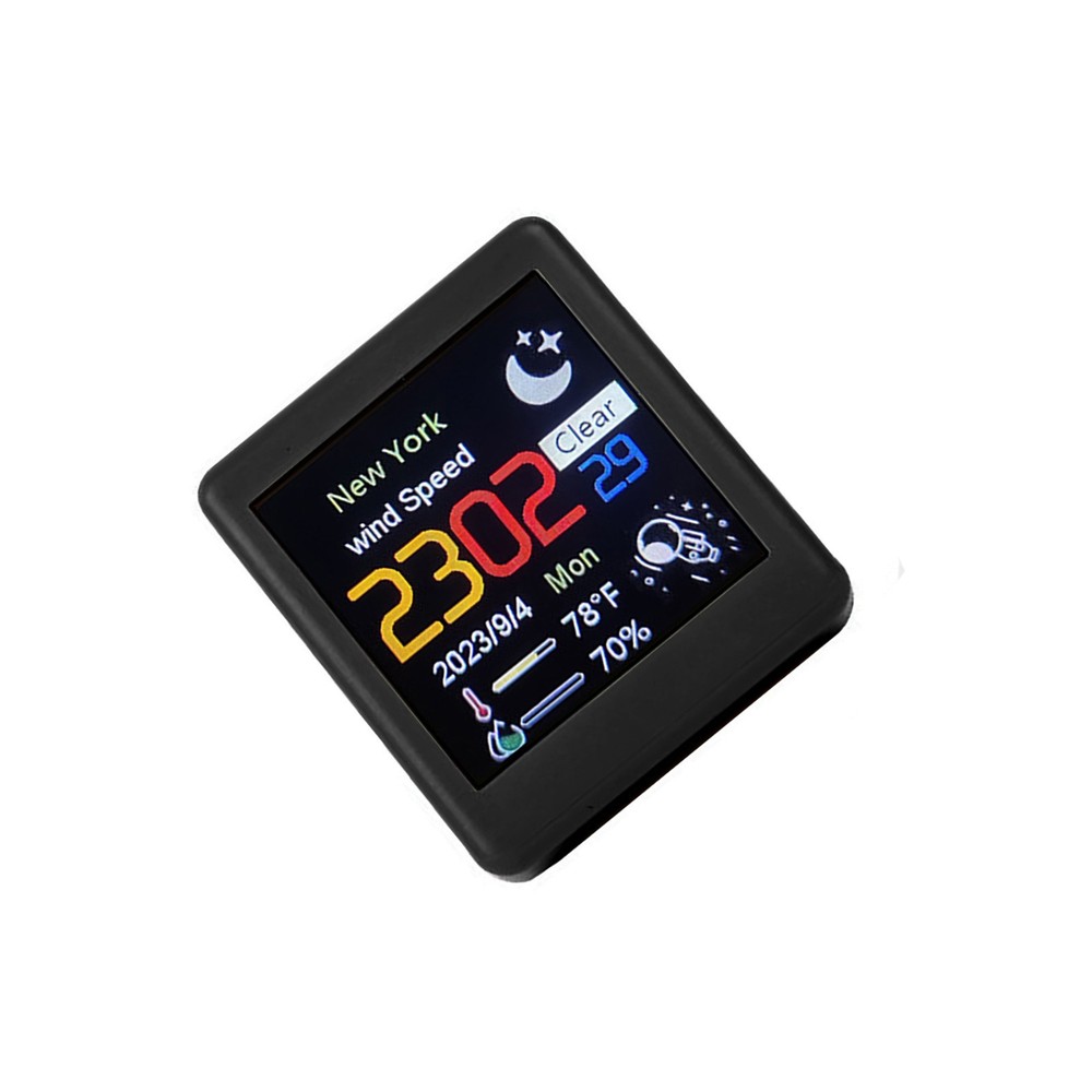Smart Clock WIFI Weather Clock Screen Temperature&Humidity Desktop Decor Gift